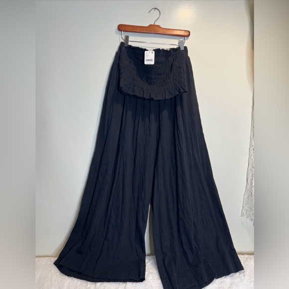 Free People Solange Smocked Cropped Top & Wide Leg Pants Set S - Picture 3 of 5